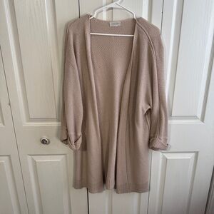 Feather tight knit open front cardigan size small‎